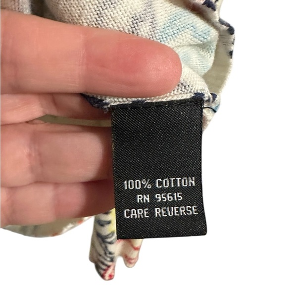 Rafaella Green and Orange Fitted Cardigan Button Down Floral Sweater Size Large - Picture 6 of 6